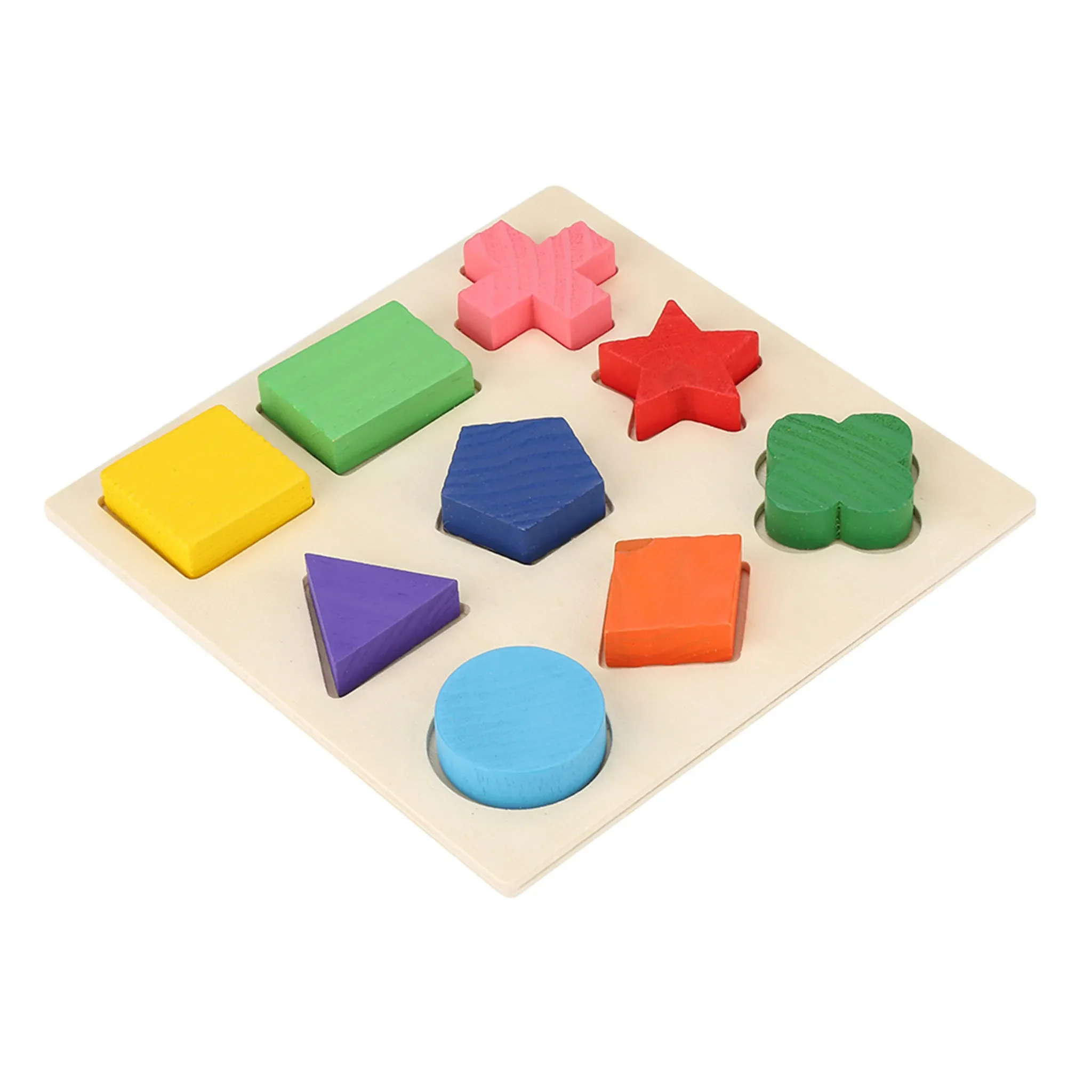 Holz Geometrie Puzzle – Formen stapeln & lernen